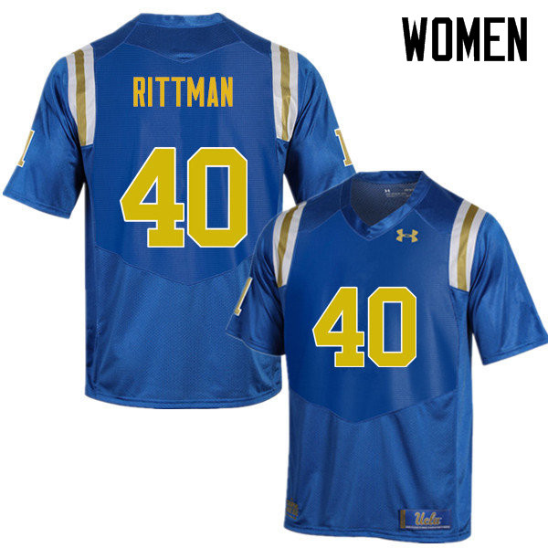 Women #40 Justin Rittman UCLA Bruins Under Armour College Football Jerseys Sale-Blue
